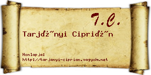Tarjányi Ciprián névjegykártya